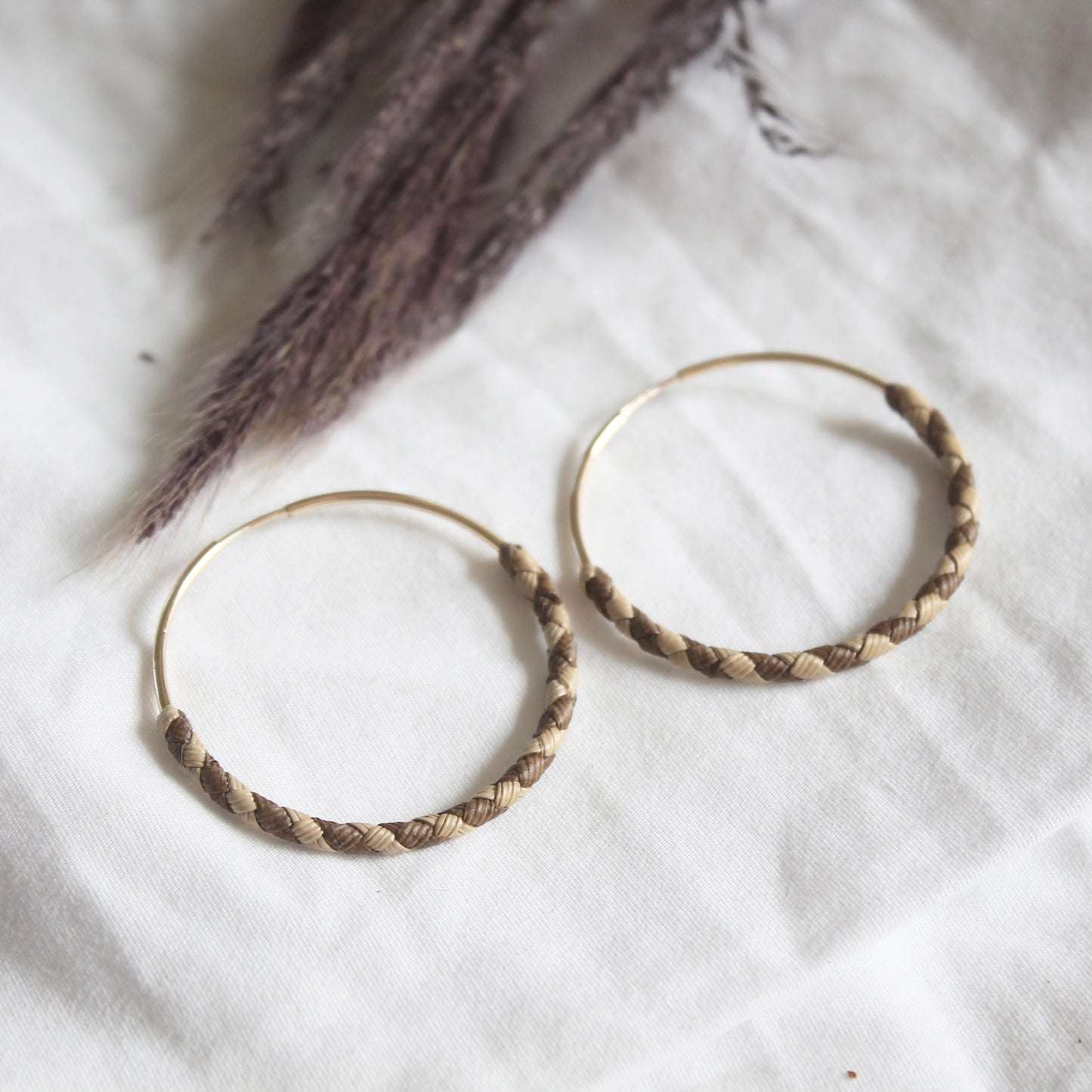 (PRE-ORDER) 14KT GF Lauhala Endless Hoops