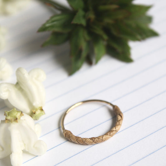 Lauhala Wrapped Stacking Ring