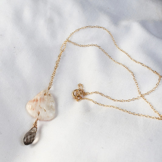 Shell Chip Crystal Necklace