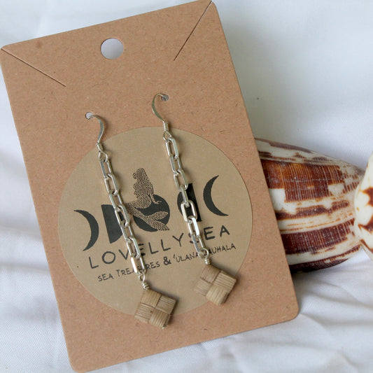 Lauhala Square Dangle Earrings