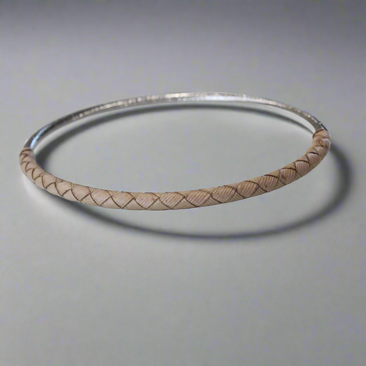 Lauhala Half Woven Bangle (pre-order)
