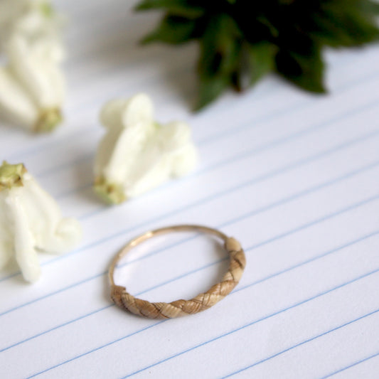 Lauhala Wrapped Stacking Ring