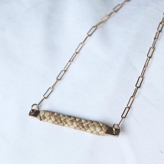 Lauhala 8-Way Weave Bar Necklace